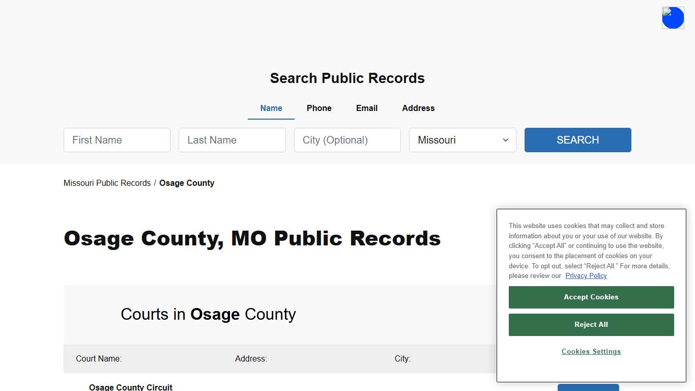 Osage County, MO Public Court, Arrest and Inmate Records - ThePublicIndex