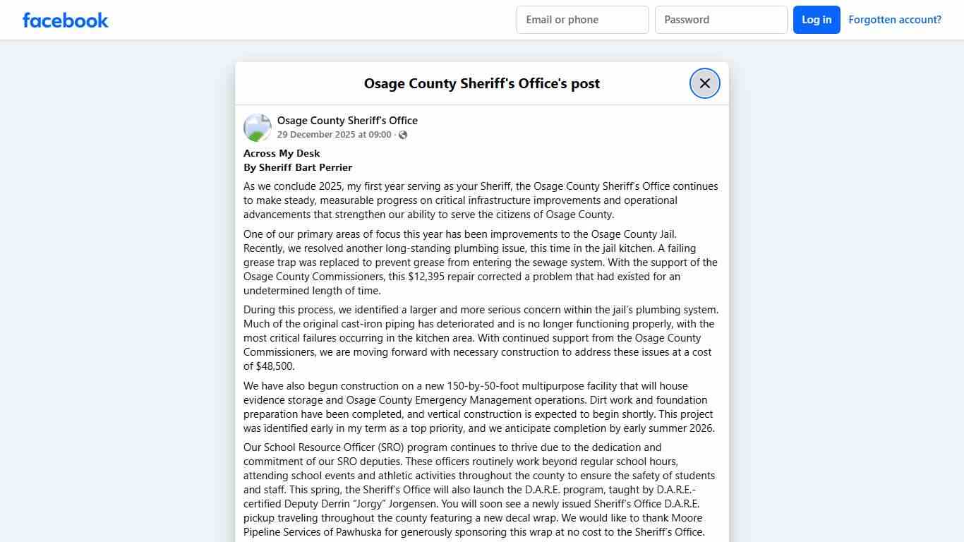 𝗔𝗰𝗿𝗼𝘀𝘀 𝗠𝘆 𝗗𝗲𝘀𝗸 𝗕𝘆 𝗦𝗵𝗲𝗿𝗶𝗳𝗳... - Osage County Sheriff's Office Facebook